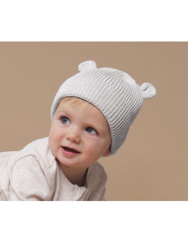 BEE-B340A-Organic Baby Bear Beanie